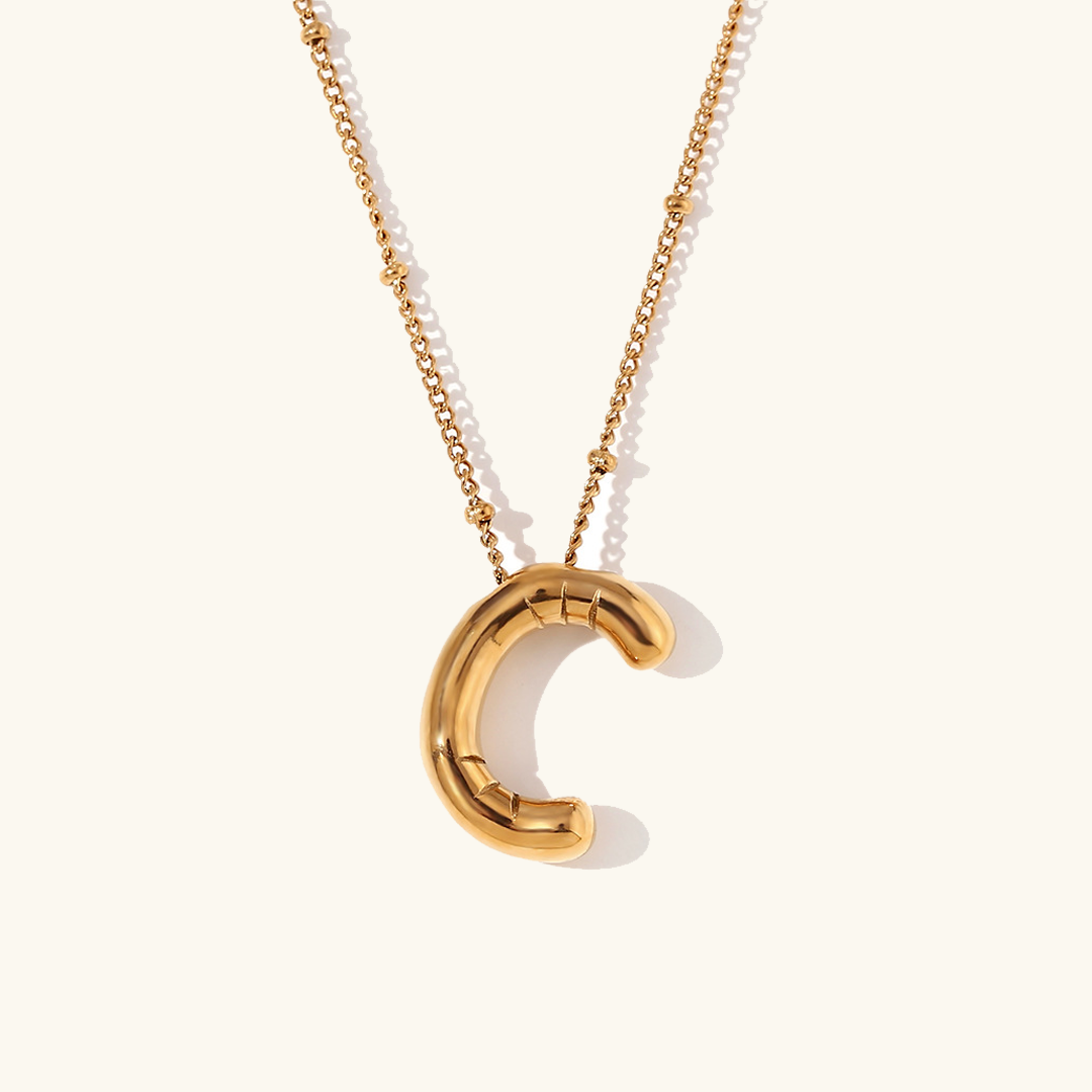 Balloon Gold Initial Necklace