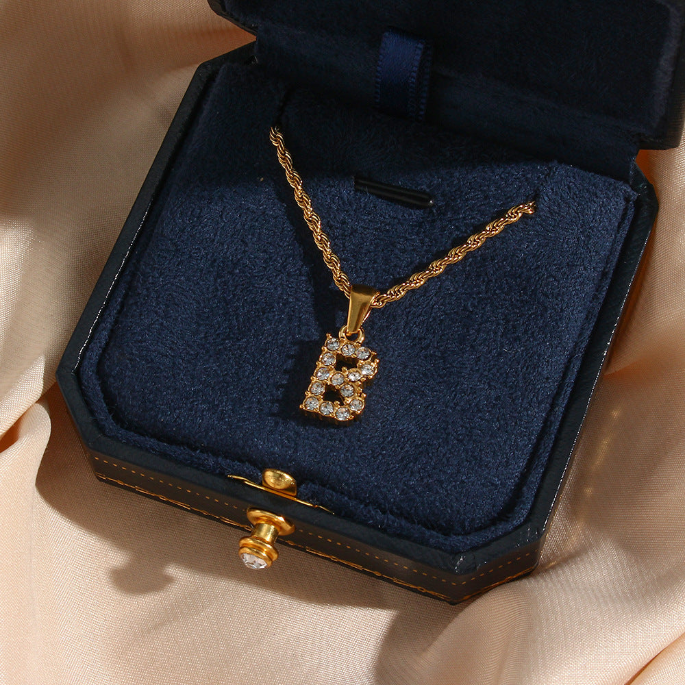 Maeve Letter Initial Diamond Necklace