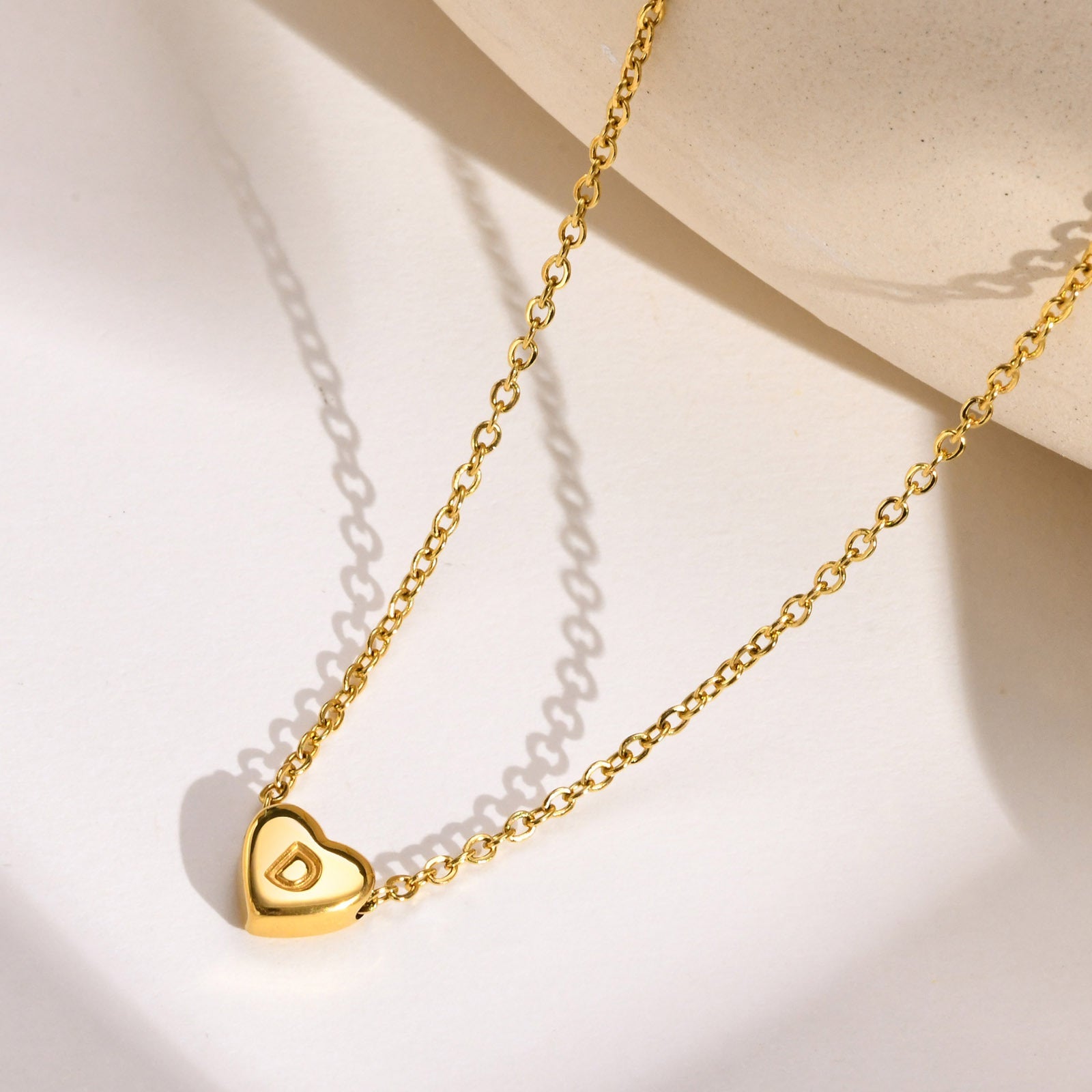 Heart Initial Gold Necklace