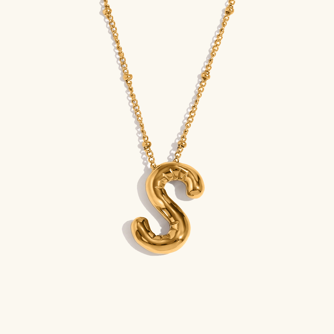 Balloon Gold Initial Necklace